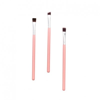 Eco Friendly Luxury Professional Vegan Rose Synthetic Nylon Hair Flat Angle Shape Brow Makeup Cosmetic Brush Eyebrow Brush