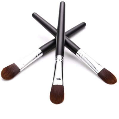 Halal Vegan Makeup Brushes Foundation Powder Brush Private Label Logo Synthetic Single Kabuki Flat Top Liquid Foundation Brush