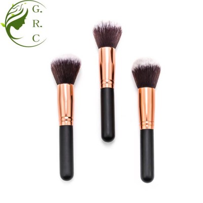 Black Big Single Rose Gold Large Custom Logo Kabuki Make Up Cosmetic Private Label Face Makeup Blush Loose Powder Brush