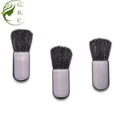 Cheap Mini Single Black Plastic Handle Custom Logo Natural Goat Hair Cosmetic Private Label Make Up Powder Makeup Blush Brush